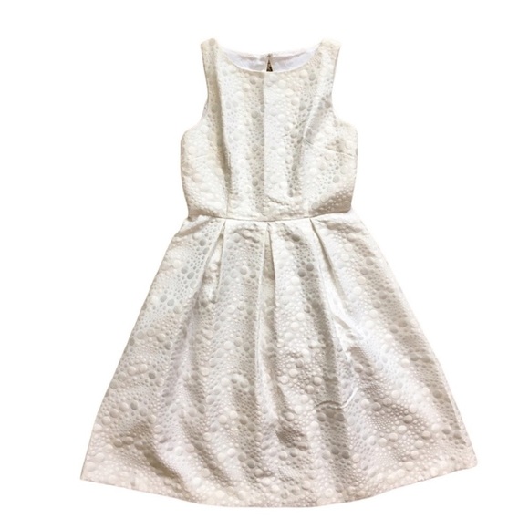 DAVID MEISTER Classic White Bubble Pattern Dress Size 6 - Picture 1 of 2